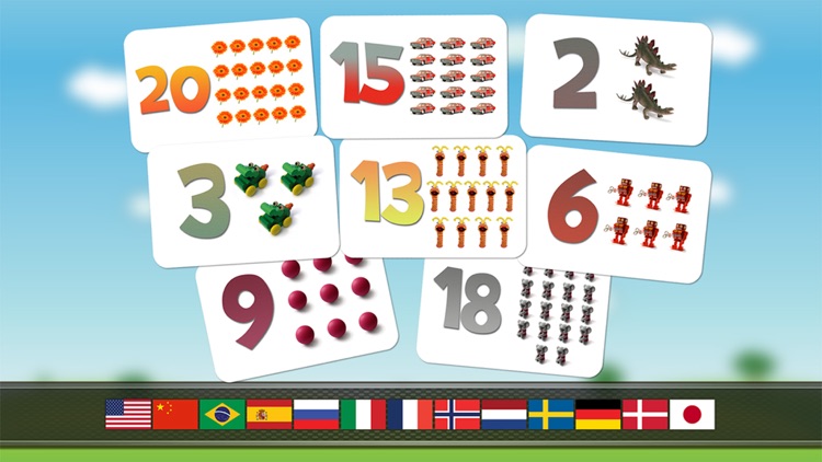 Numbers game 1 to 20 flashcards