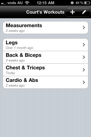 Fitness Log screenshot 2