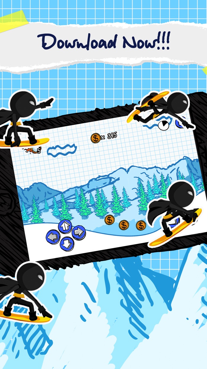 Amazing Stickman Snowboard