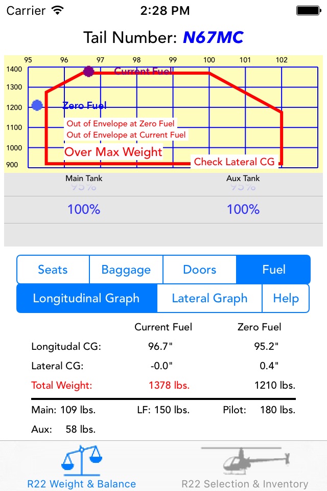 R22 Weight & Balance screenshot 2