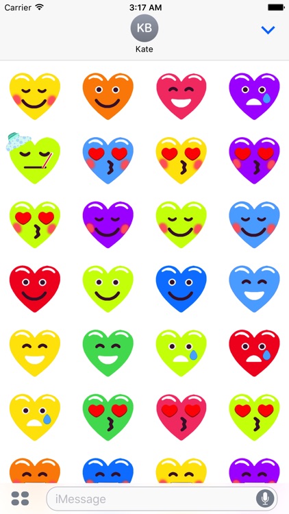 Heart Face Love Multicolor Emojis Stickers