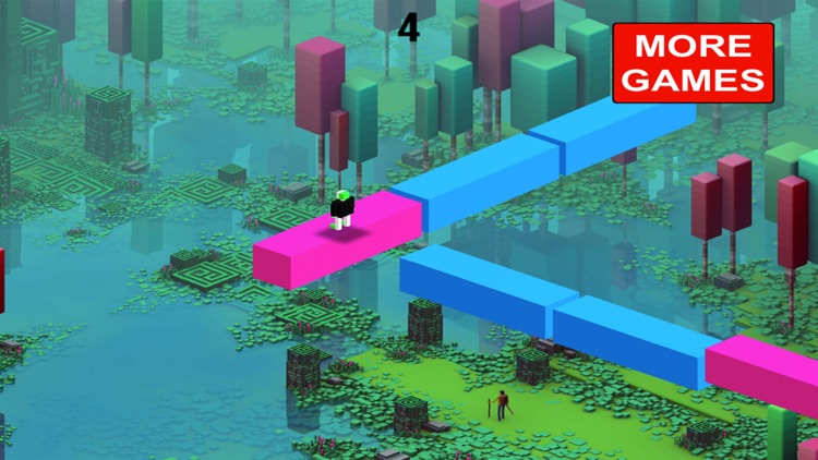 The Pixel Man On Zig Zag Road 3D