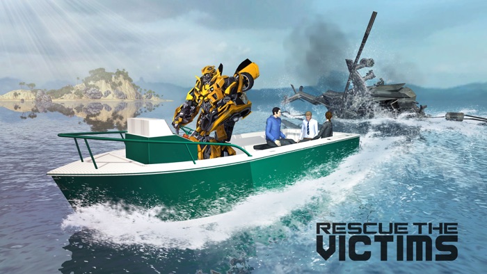 Robot Squad - Beach Rescue Flying Robot Hero