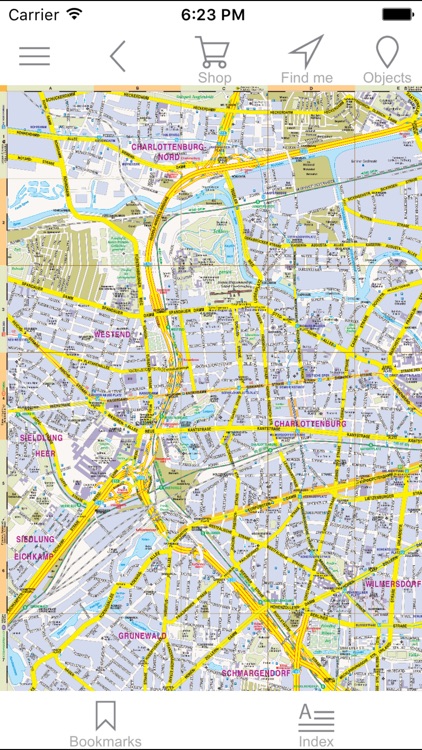 Berlin and Potsdam. Road and tourist map