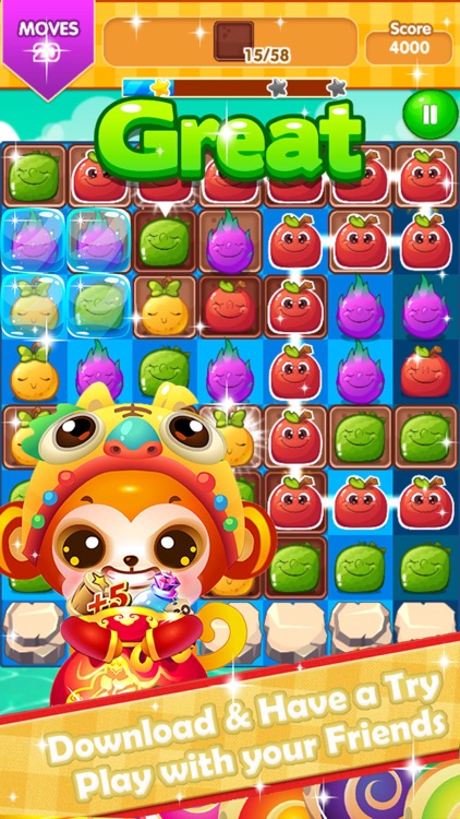 Sweet Fruit Splash Garden Mania:Match 3 Free Game