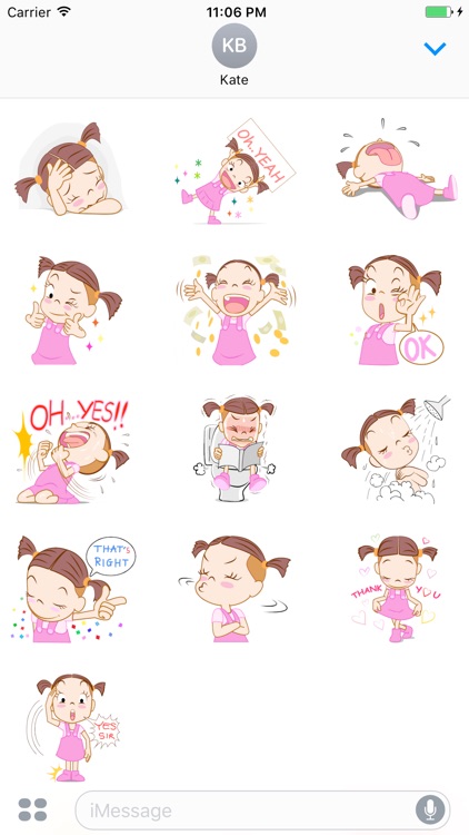 Natalia The Funny Single Girl English Stickers