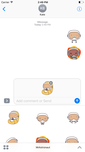 Mr Astronaut animated stickers pack