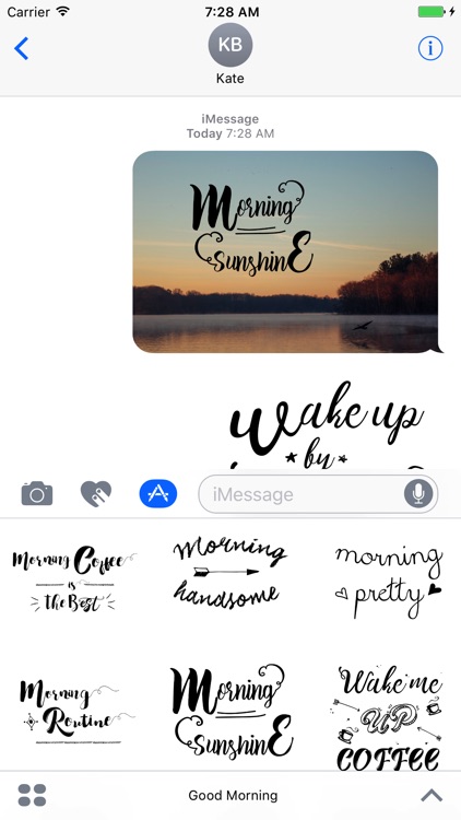 Good Morning Typography Stickers for iMessage