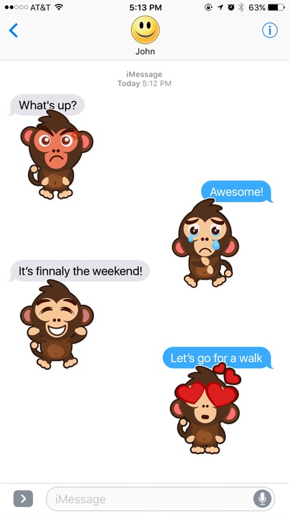 Little Funny Monkey Stickers