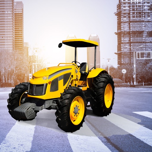 A Tractor Rolling In The City