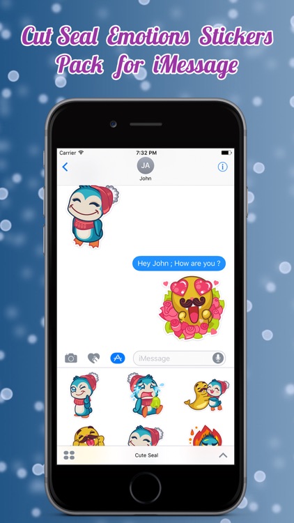 Cute Seal Emotions Stickers Pack for iMessage