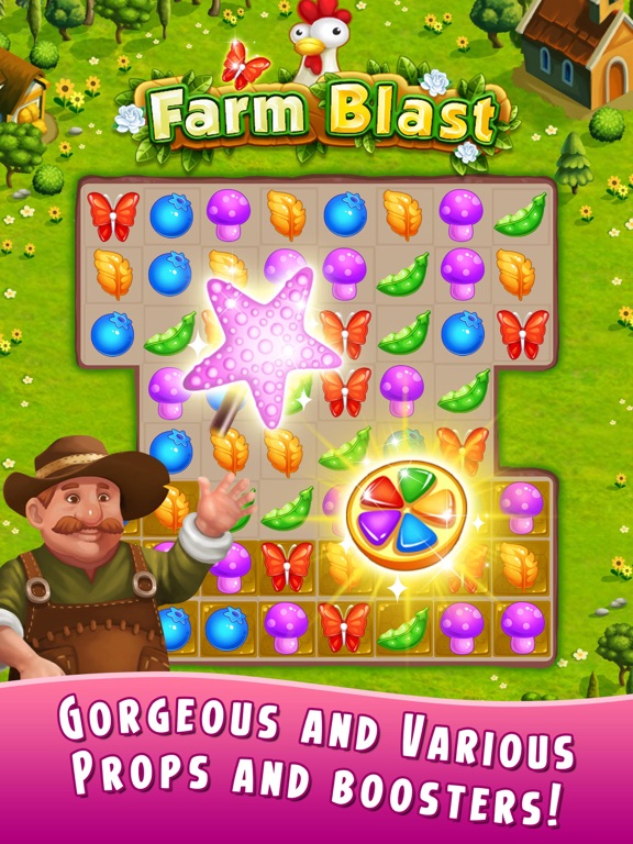 Farm Blast -Switch 3 garden fruit to match для iPad