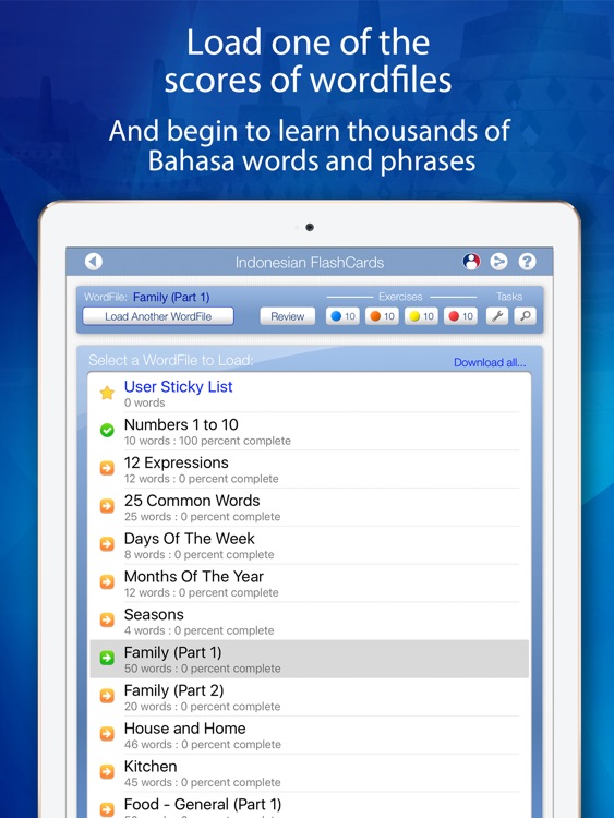 Learn Indonesian FlashCards for iPad