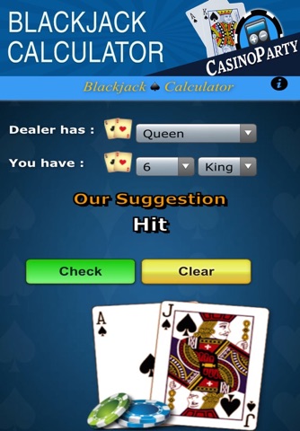 Casino Party Blackjack Calculator screenshot 2