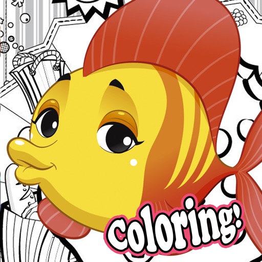 Aqua color app coloring sea animals to kids free Icon