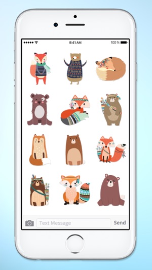 Cute Bear and Fox Animal Sticker Pack(圖3)-速報App