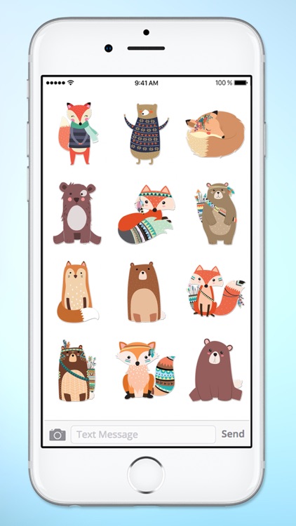 Cute Bear and Fox Animal Sticker Pack