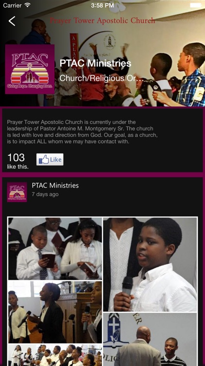 Prayer Tower Apostolic Church, Inc.