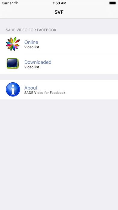 SADE Video for Facebook iPhone Capturas de pantalla