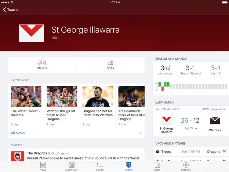 Rugby League Live for iPad