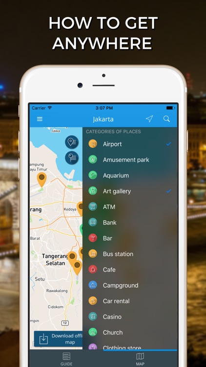 Jakarta Travel Guide with Offline Street Map