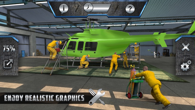 Army Helicopter Mechanic Workshop- Plane Garage 3D