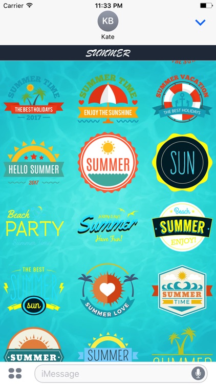 Summer - Sticker Pack for iMessage screenshot-3