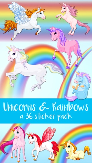 Unicorns and Rainbows Sticker Pack(圖1)-速報App