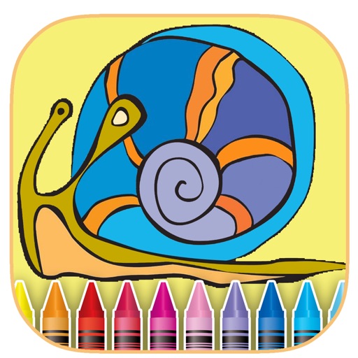 Coloring Page Snail Game For Kids Education Icon
