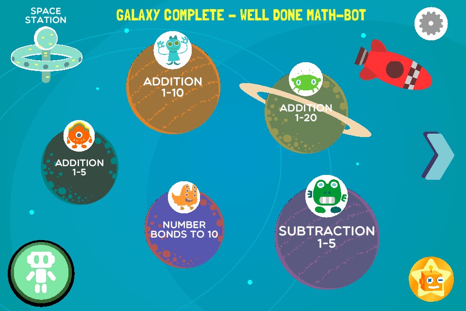 Robo Math Number Line Galaxy screenshot 2