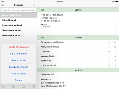 Taxon for ecology screenshot 2