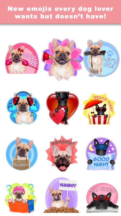 FrenchieLoveMoji Stickers & Keyboard for Bulldogs