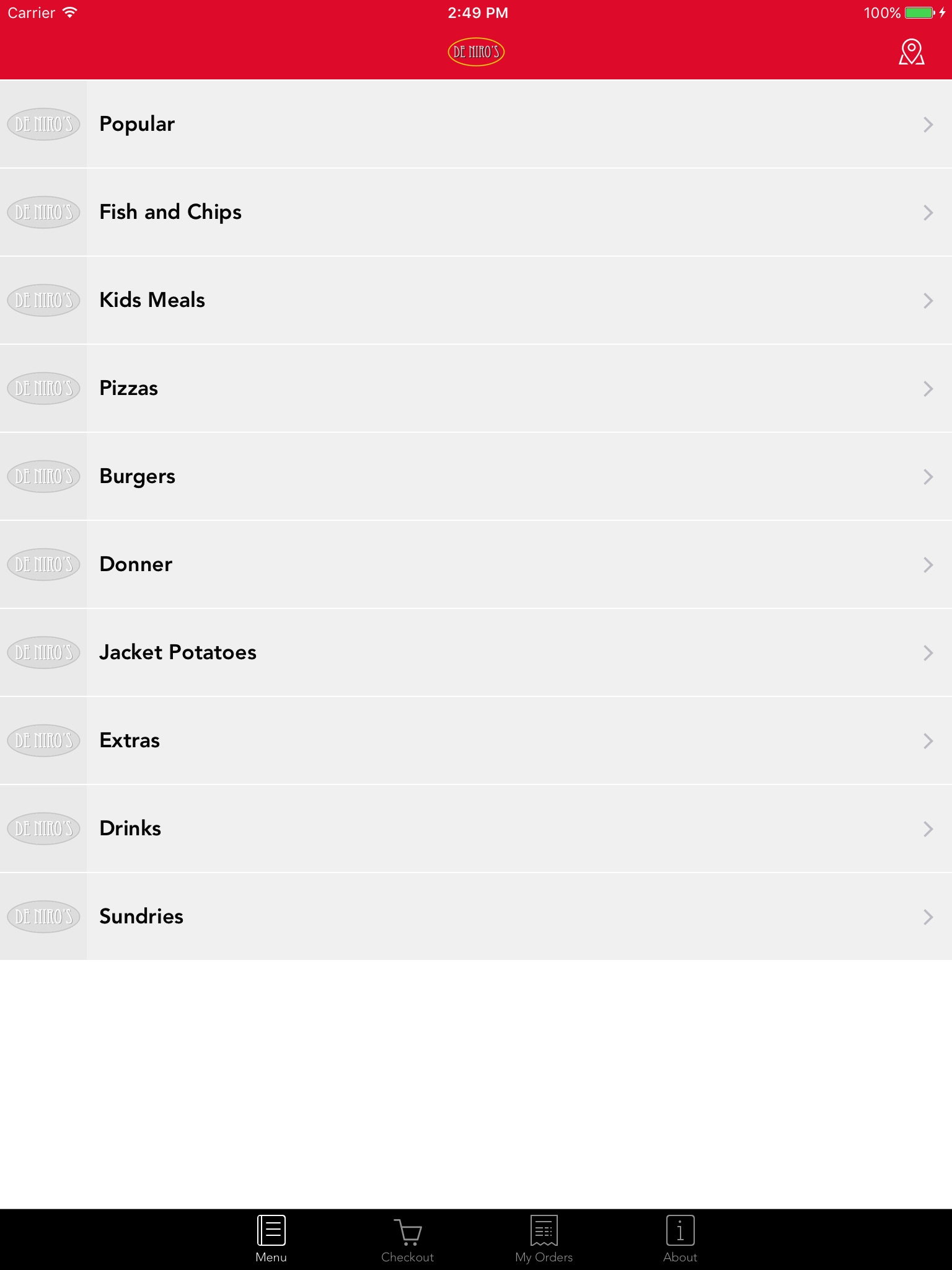 De Niro's Ordering App screenshot 2
