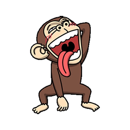 Crazy Funky Monkey Animated Stickers