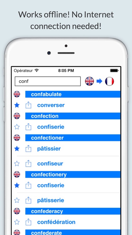 Offline English French Dictionary (Dictionnaire)