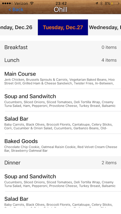 Screenshot #1 pour UVA Dining Menu