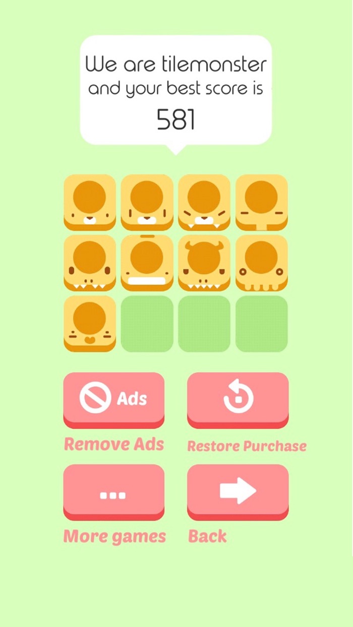 Monster Tiles Merging Puzzle Game