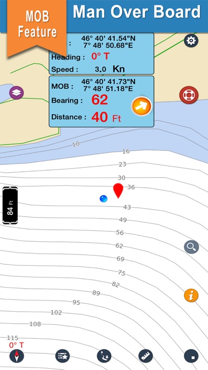 Fort Gibson Lake offline nautical fishing charts