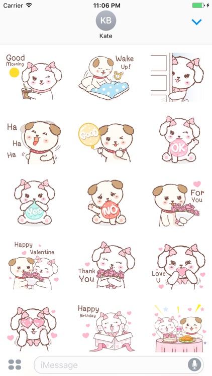 The Happy Couple Puppies English Stickers