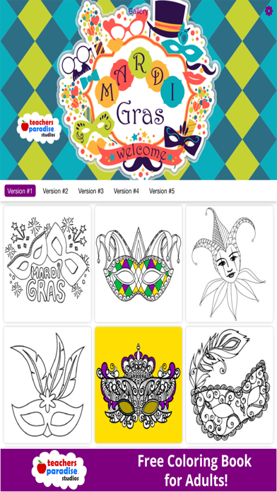 How to cancel & delete Coloring Book for Adults: Mardi Gras Fat Tuesday from iphone & ipad 1