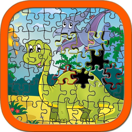 Game jurassic dinosaur simulator for jigsaw puzzle Icon