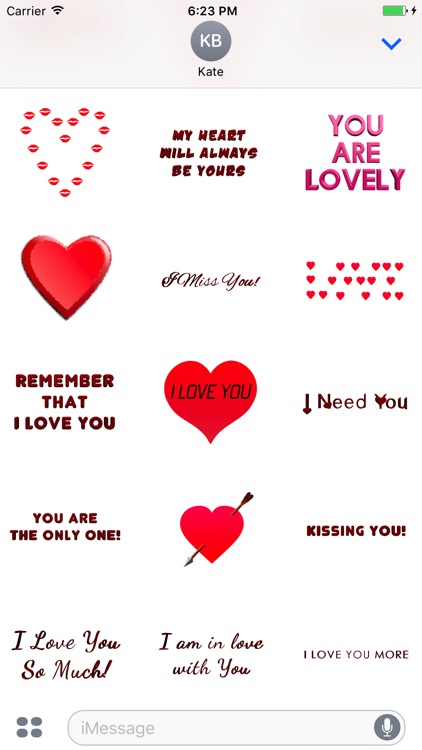 Love Stickers for iMessage, Animated Hearts, Text screenshot-3