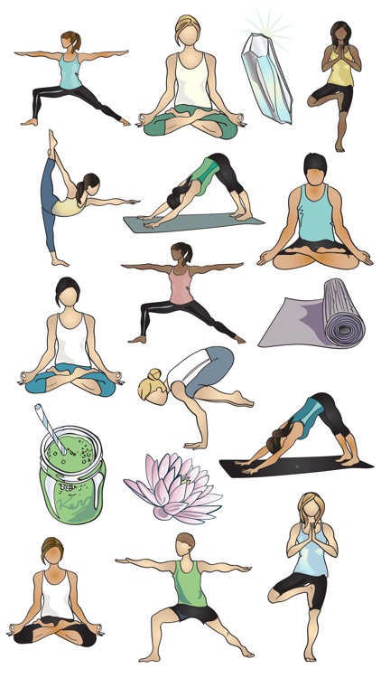 Yoga Stickers Set by Bob Pluss