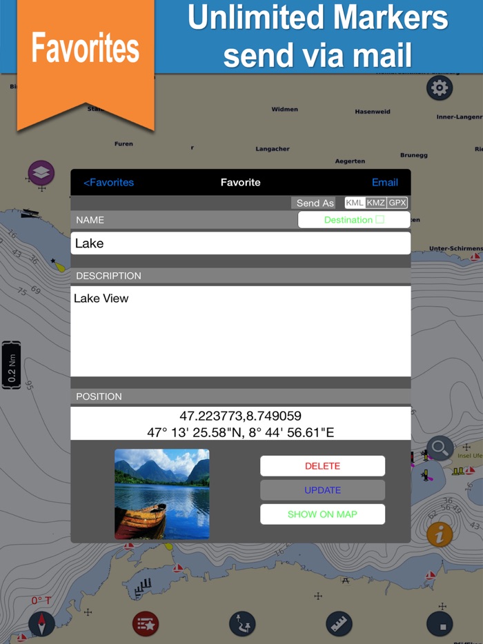 Switzerland - Lucerne boating offline marine chart