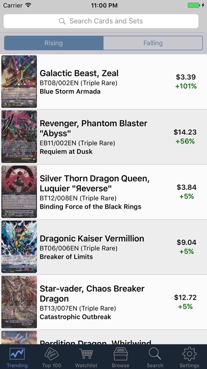 Card Prices: Cardfight!! Vanguard Edition