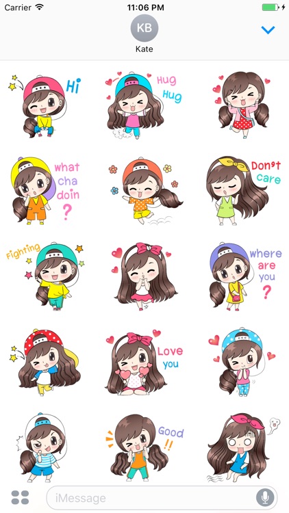 Mina Litle Cute Girl English Sticker