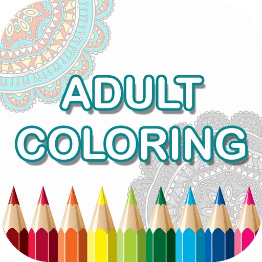 mandala coloring book - free adult colors therapy Icon
