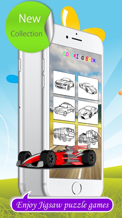 Car and transporter Coloring book games for kids