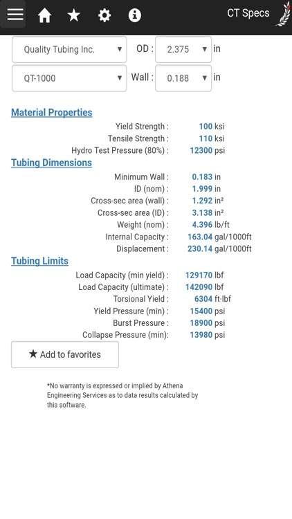 Coiled Tubing Specifications