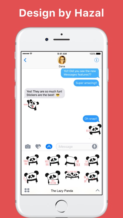 The Lazy Panda stickers by Hazal for iMessage